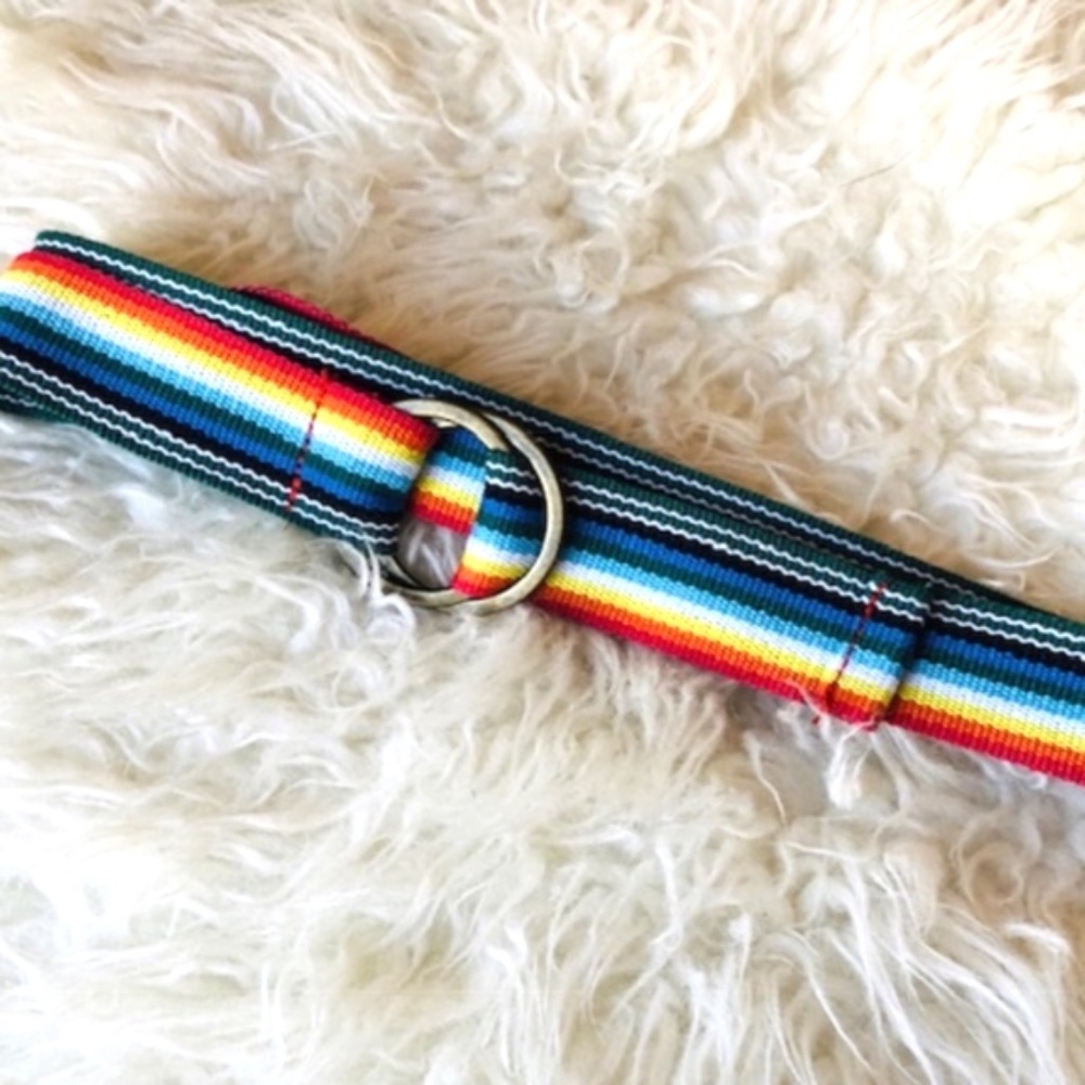 Rainbow Stripped Canvas Belt.🏳️‍🌈